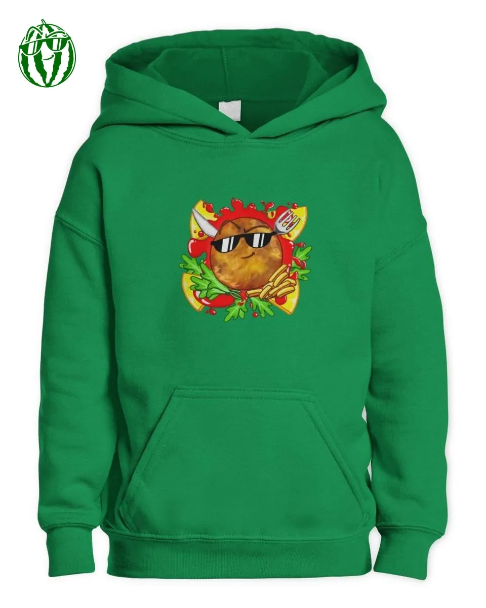 Chaosflo44 Schnitzel Pommes Merch Kids Hoodie
